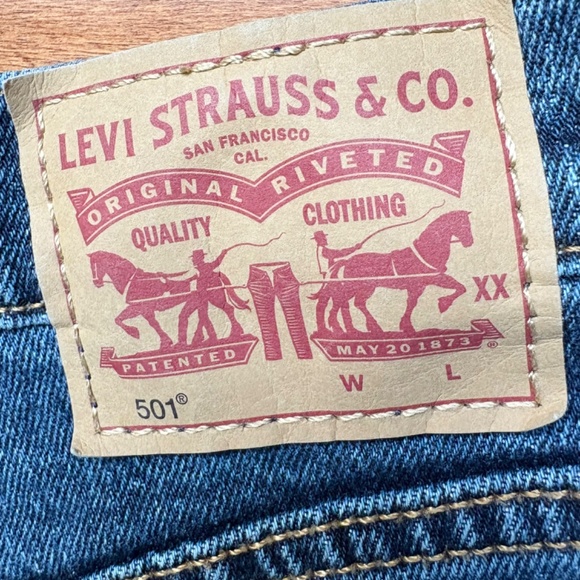 Levis 501 Original Blue Denim Shorts Size W29 W28 & 26 High-Rise Cut Off - Picture 5 of 16